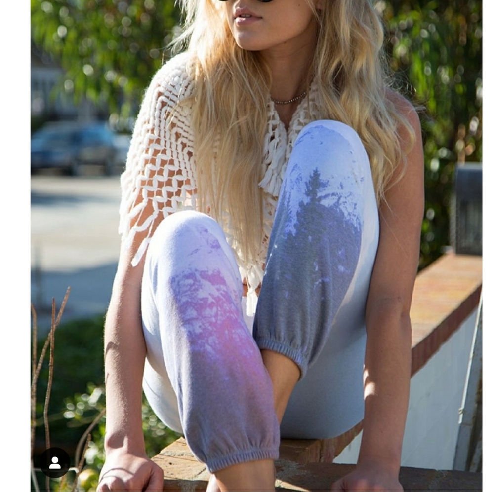 Gradient Joggers with Nature Print